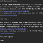 E-Mail Vorlage Abwesenheit