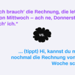 Zitat Konversation zu einer Rechnung