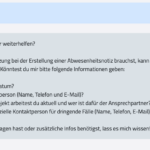 Abwesenheitsbot Chat Antwort