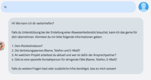 Abwesenheitsbot Chat Antwort