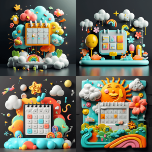 AI Calendar Joyful Illustration