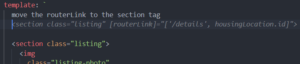 Eingegebener Text: move the routerLink to the section tag Vorschlag von GitHub Copilot: