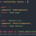 Ausschnitt aus dem JavaScript Code. Zu sehen sind die erstellten Routes