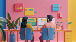 two people working on computer